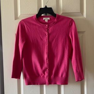 LOFT Pink Button-Up Cardigan
